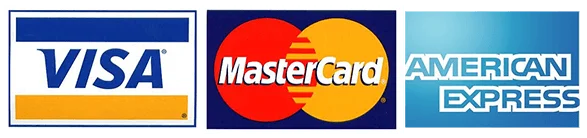 We accept Visa, MasterCard, and American Express